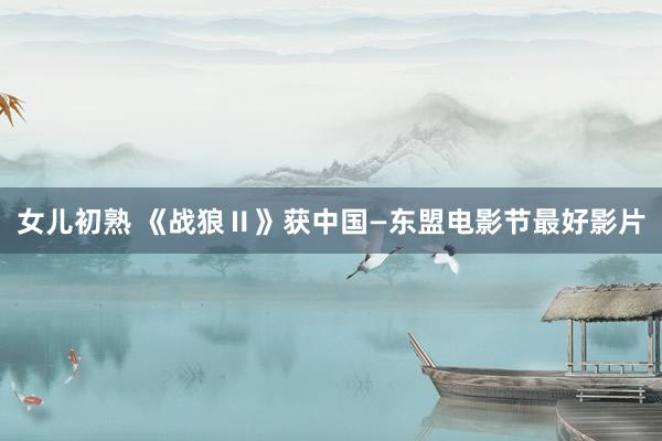 女儿初熟 《战狼Ⅱ》获中国—东盟电影节最好影片