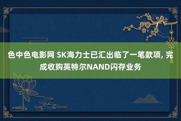 色中色电影网 SK海力士已汇出临了一笔款项， 完成收购英特尔NAND闪存业务