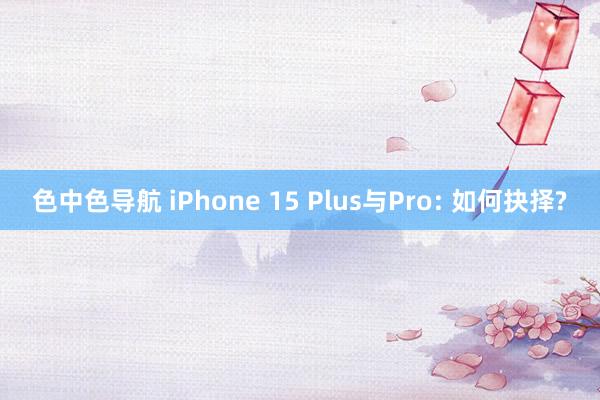 色中色导航 iPhone 15 Plus与Pro: 如何抉择?